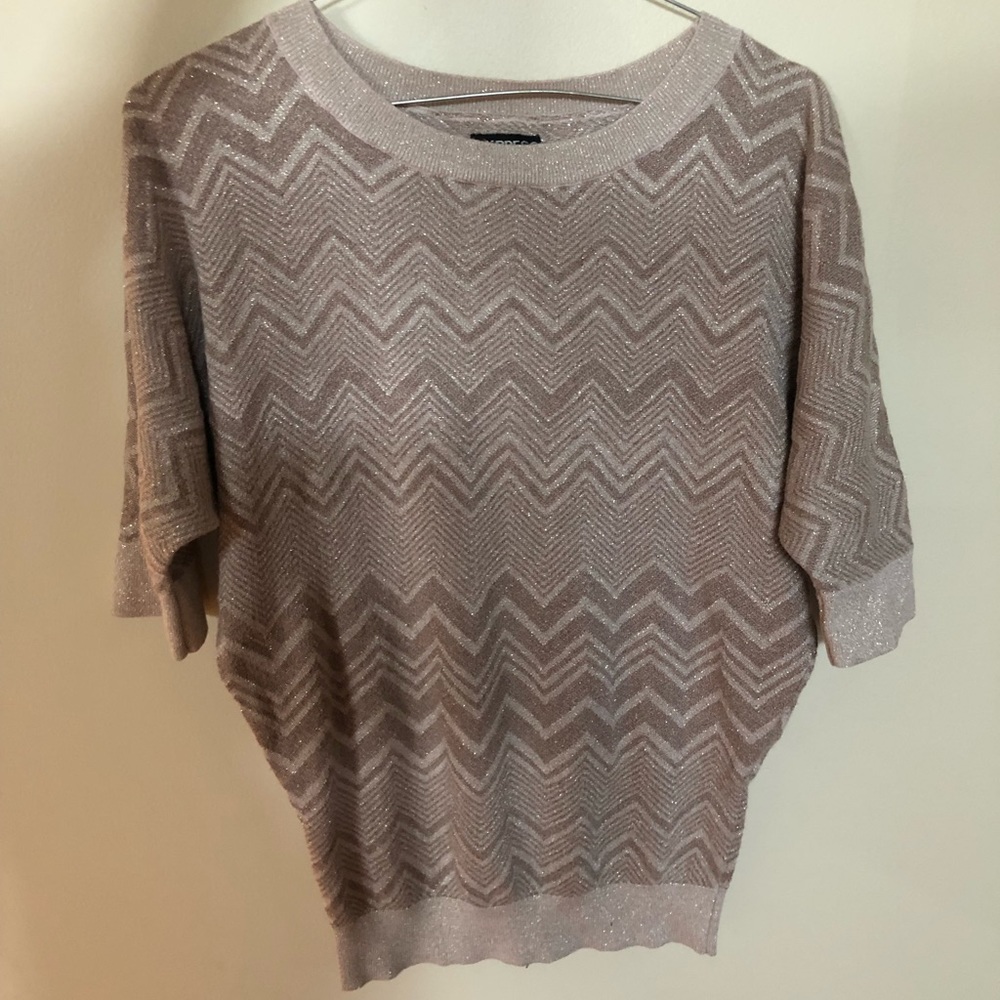 Glitter Knit Womens Size S Half Sleeve